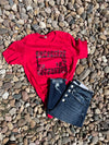 Red Nebraska Cheetah Tee