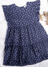 Floral Ruffle Blue Dress