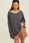 Oversized Waffle Knit Top