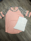 Coral Cheetah Sleeve Tee